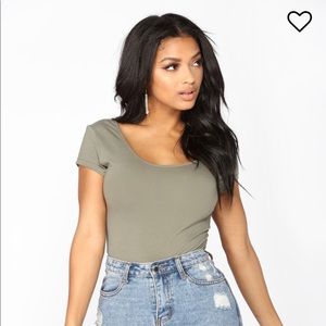 Fashion nova green bodysuit size small